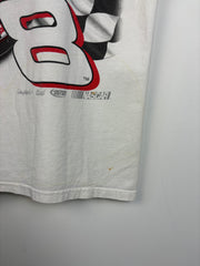 Vintage Nascar Dale Jr Budweiser Red Hot All Over Print White Tee