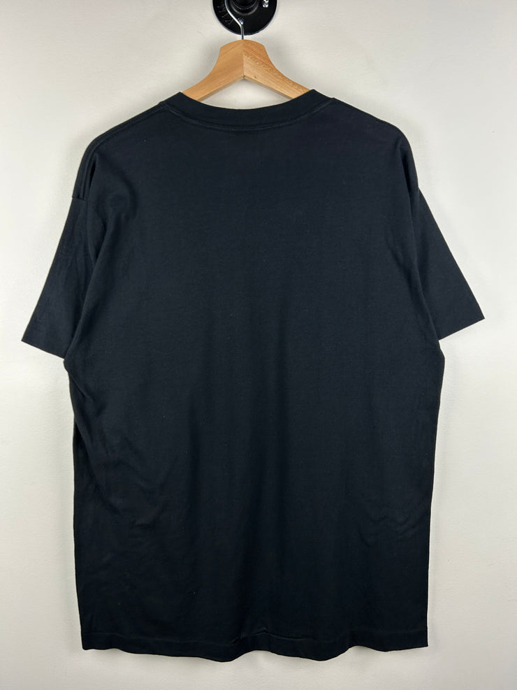 Vintage 90s NFL Super Bowl Silver Anniversary Black Tee
