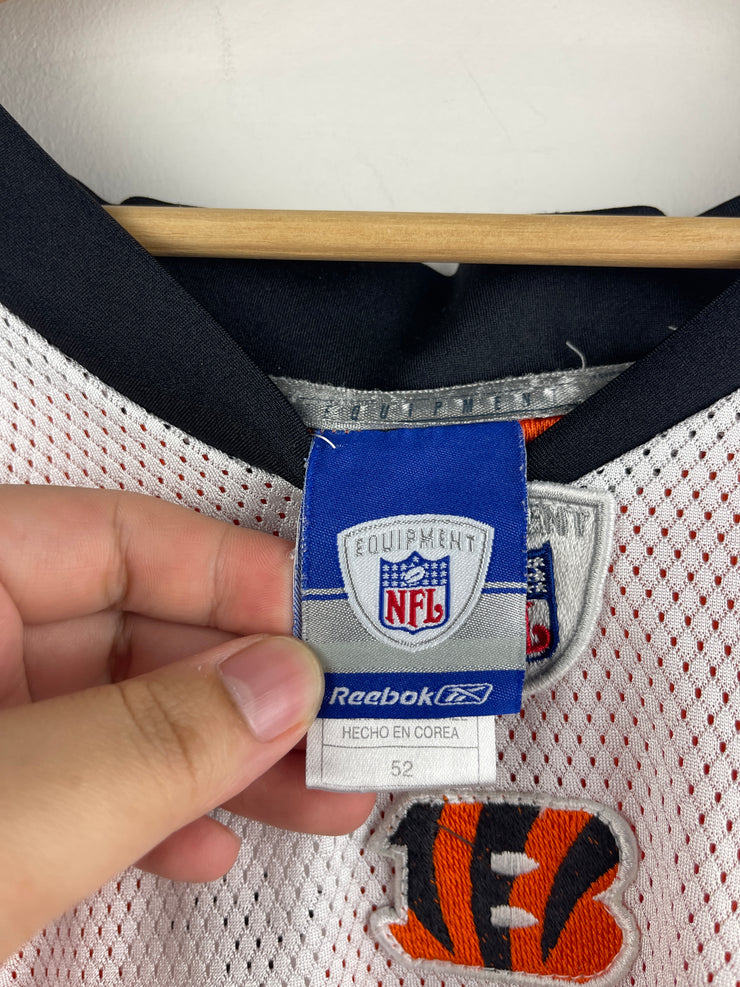 Vintage NFL Reebok Cincinnati Bengals Ochocinco Johnson White Football Jersey