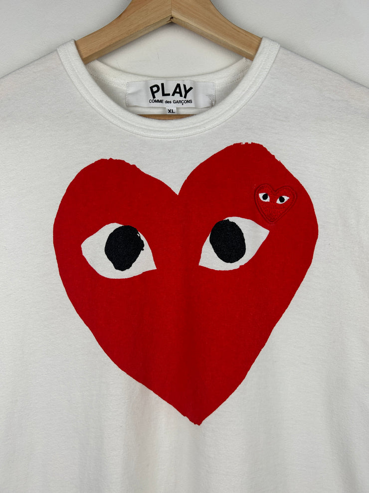 Comme Des Garcons Play Heart White Tee