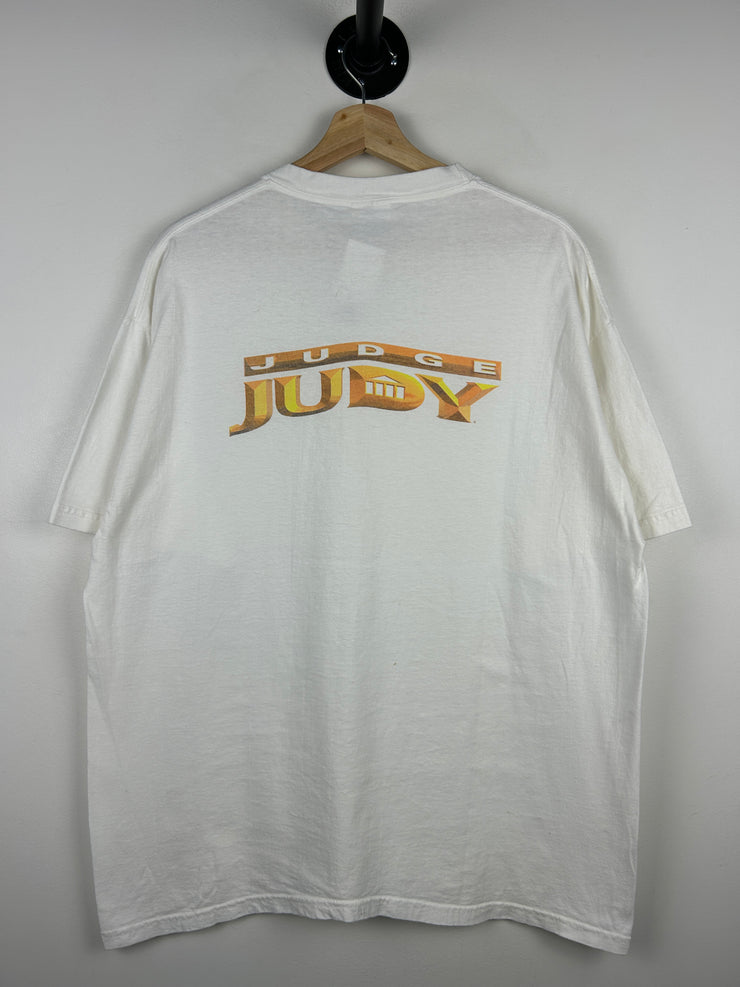 Vintage 90s Judge Judy TV Show Promo White Tee