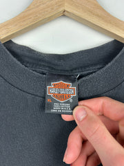 Vintage 90s Harley Davidson One Hot Piece Of Steel Flames Black Tee
