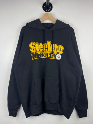 Vintage NFL Pittsburgh Steelers Spellout Black Hoodie