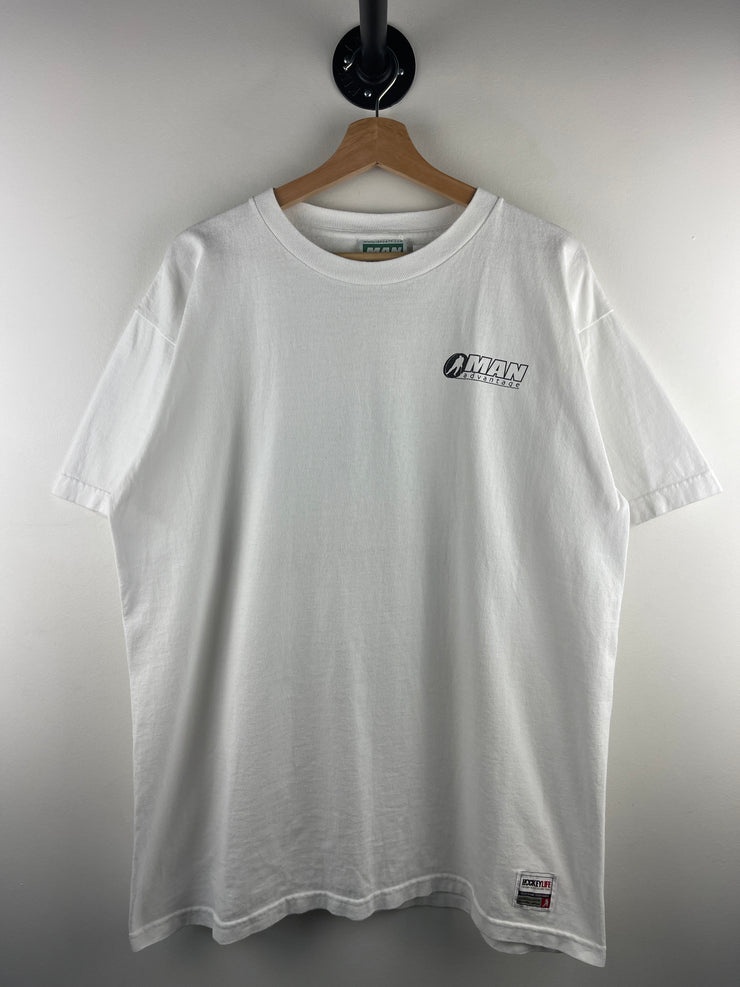 Vintage 90s Hockey Man Advantage White Tee