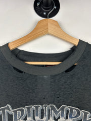 Vintage 90s Triumph British Motorcyles Thrashed Black Tee