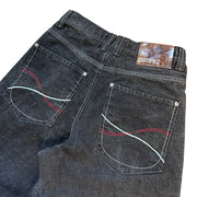 Vintage Y2K South Pole Embroidered Baggy Washed Black Denim Jeans