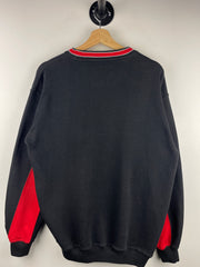 Vintage 90s NBA Logo Athletic Chicago Bulls Embroiderd Black Crewneck