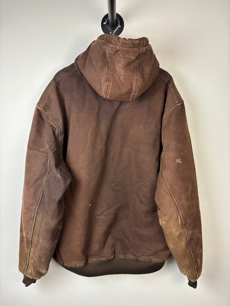 Vintage Carhartt Active Dark Brown Hooded Jacket J130 DKB