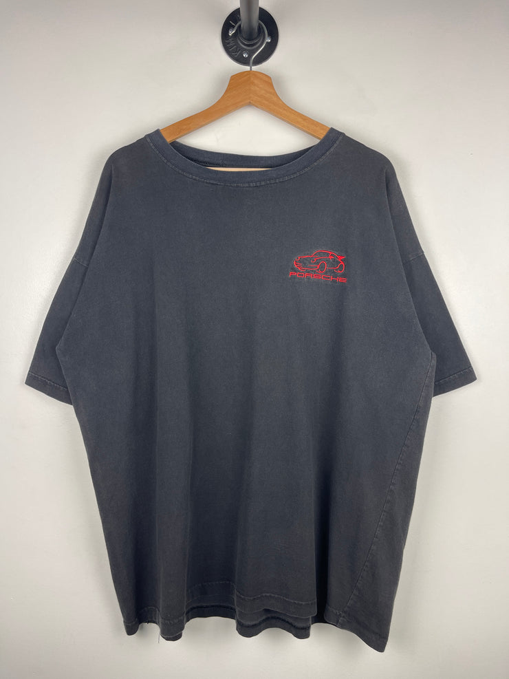Vintage 90s Porsche Embroidered Black Tee
