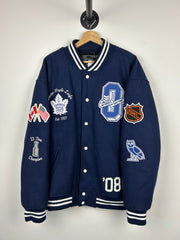 OVO X NHL Toronto Maple Leafs Navy Varsity Jacket