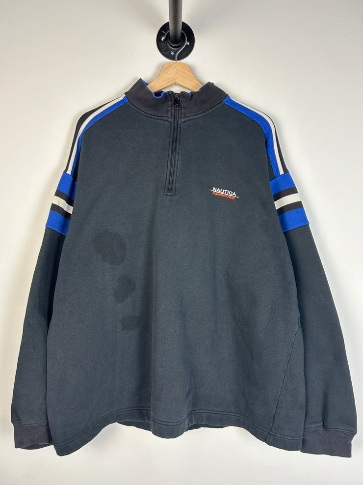 Vintage Y2K Nautica Competition Black Quarter Zip Sweater