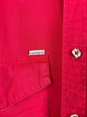 Vintage 90s Carhartt Red Button Up Long Sleeve Shirt