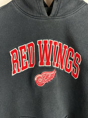 Vintage NHL Detroit Red Wings Embroidered Black Hoodie