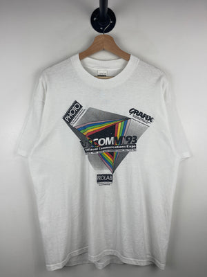 Vintage 90s Viscomm Camera Photography Expo White Tee