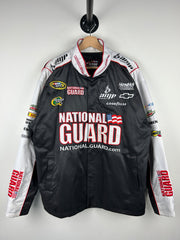 Vintage Nascar Chase Dale Jr National Guard Satin Black Racing Jacket