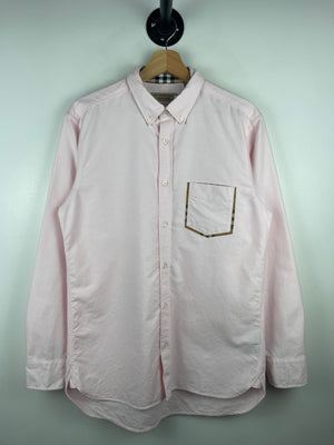 Burberry Nova Check Pink Long Sleeve Button Up Shirt