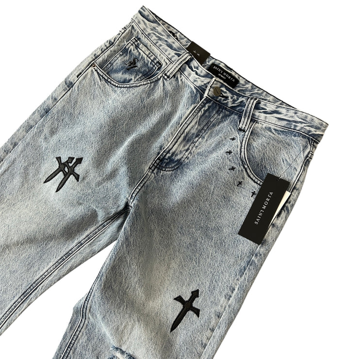 Saint Morta Daggers Blue Denim Jeans