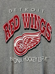 Vintage 90's NHL Bulletin Detroit Red Wings Thermal Grey Tee