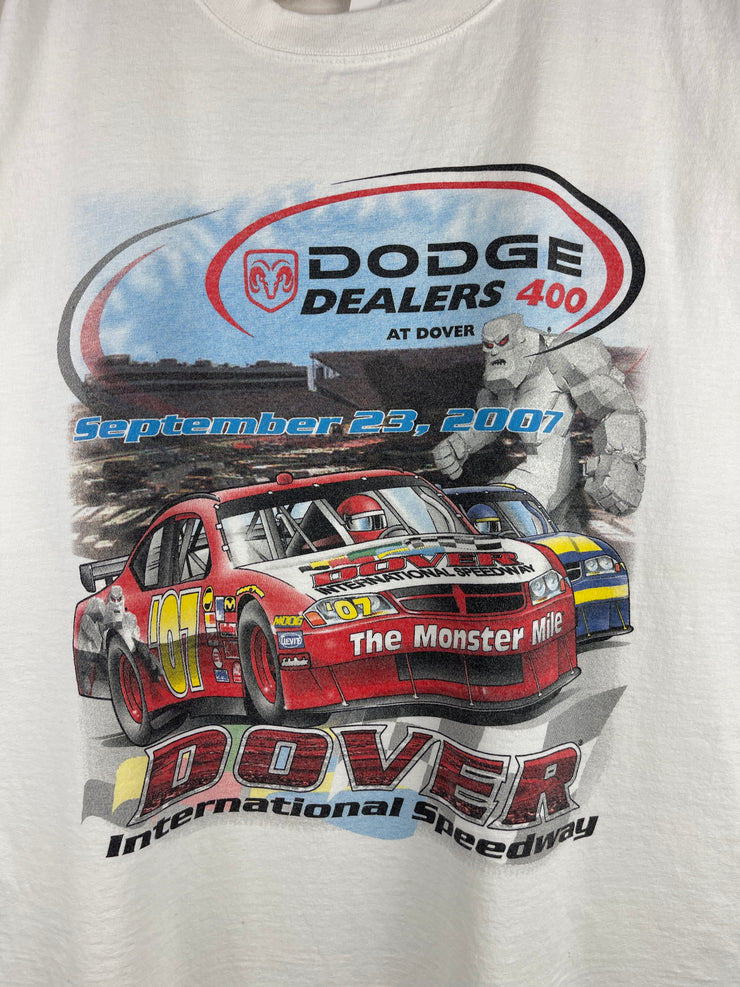 Vintage Nascar Dodge Dover International Speedway White Tee