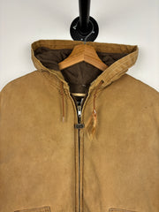 Vintage Walls Beige Hooded Work Jacket