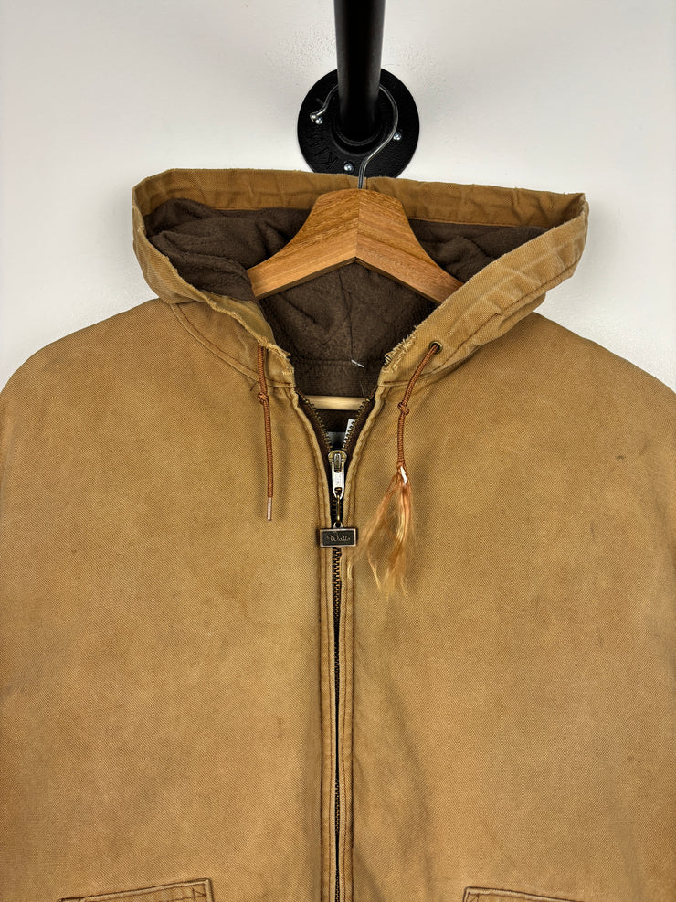 Vintage Walls Beige Hooded Work Jacket
