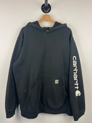 Vintage Carhartt Patch Spellout Black Hoodie
