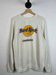 Vintage 80's Hard Rock Café Chicago White Crewneck