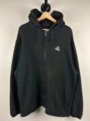Vintage Adidas Embroidered Black Zip Up Hoodie