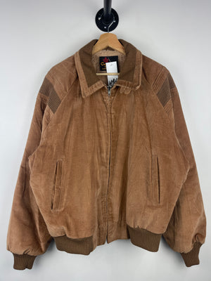 Vintage 90s California Imperial Fur Lined Brown Suede Bomber Jacket