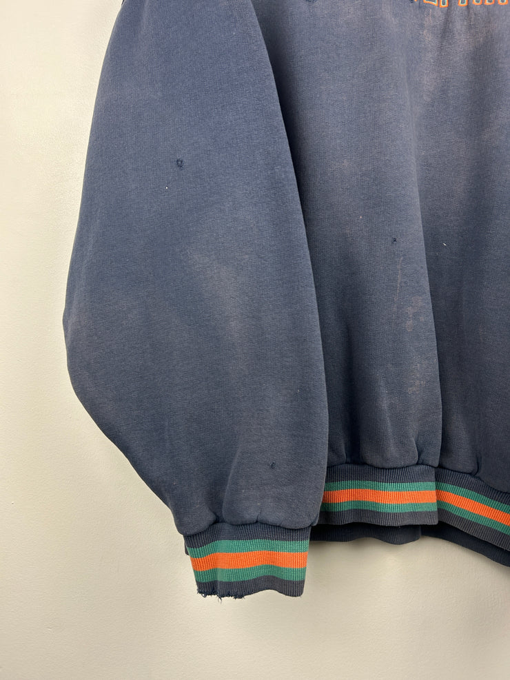 Vintage 90s NFL Logo 7 Miami Dolphins Embroidered Navy Crewneck