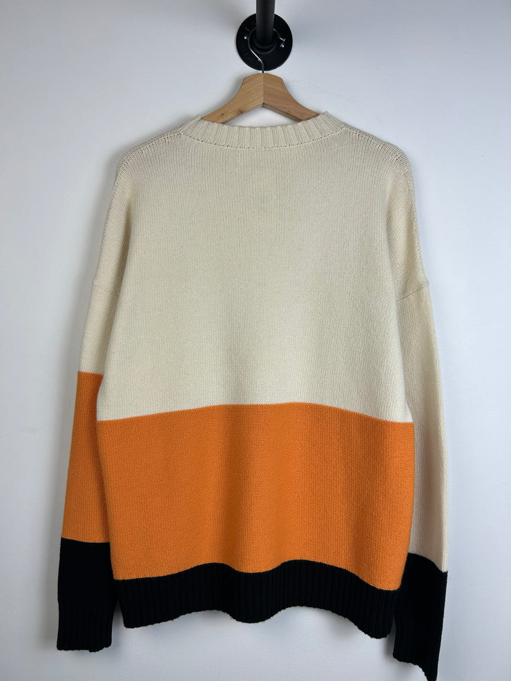 Off White Spellout Cream Knit Sweater