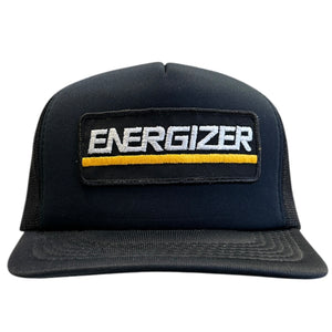 Vintage 80s Energizer Batteries Black Trucker Snapback Hat