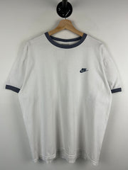 Vintage Nike Swoosh Spellout White Ringer Tee