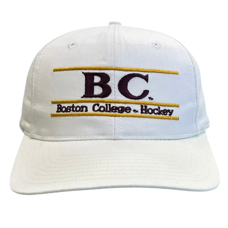 Vintage 90s The Game Boston College Hockey White Snapback Hat
