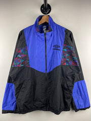 Vintage 90s Umbro Abstract Purple & Black Windbreaker