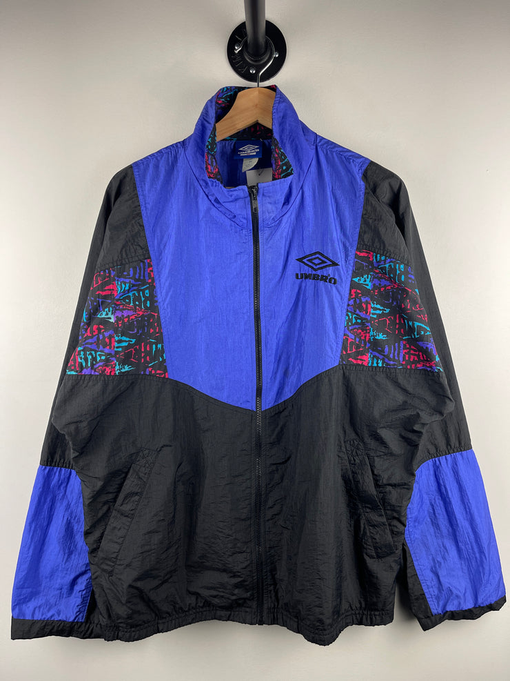Vintage 90s Umbro Abstract Purple & Black Windbreaker