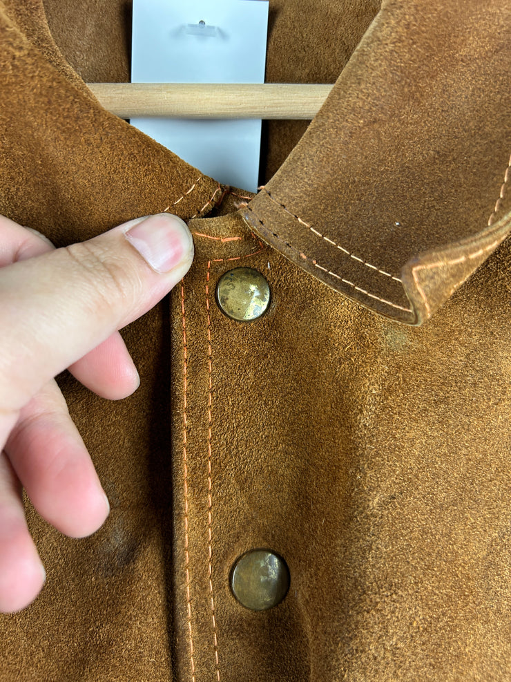 Vintage 60s Suede Brown Button Up True Vintage Jacket