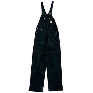 Vintage Carhartt Double Knee Black Insulated Overalls R02 BLK