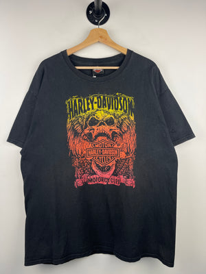 Vintage Harley Davidson Skull Syracuse New York Black Tee