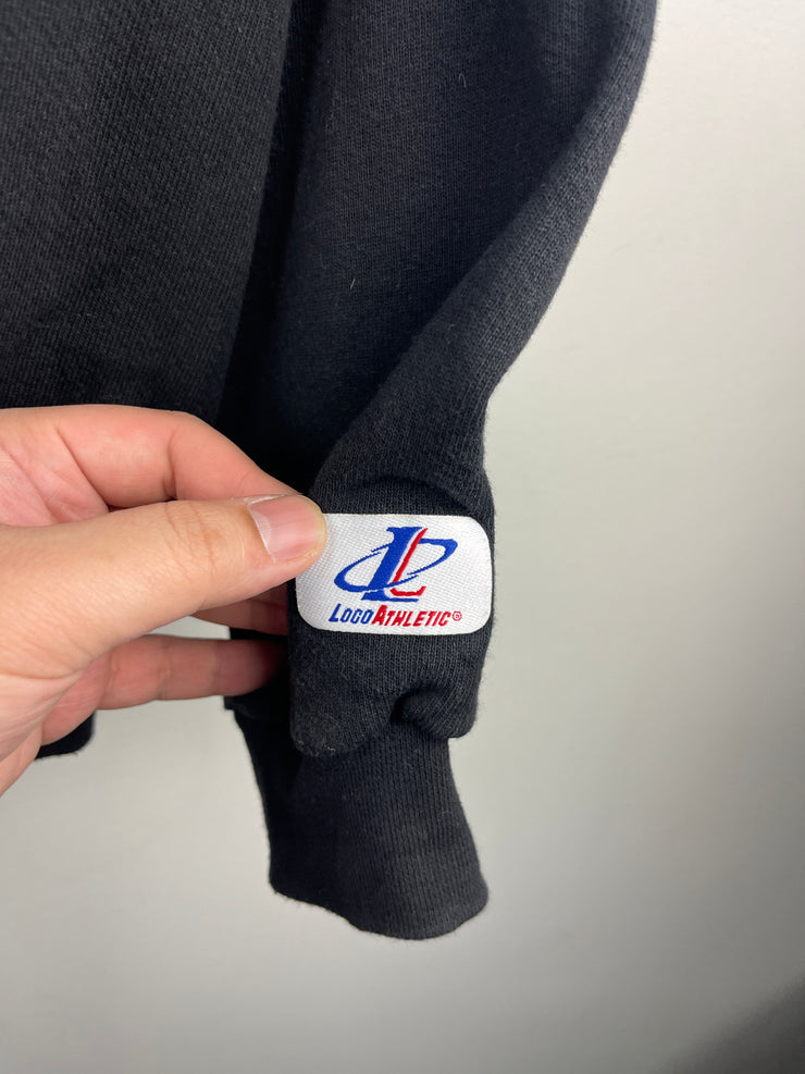 Vintage 90s NBA Logo Athletic All Star Weekend New York Embroidered Black Crewneck