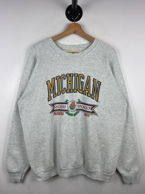 Vintage 90s Michigan Rose Bowl Football Grey Crewneck