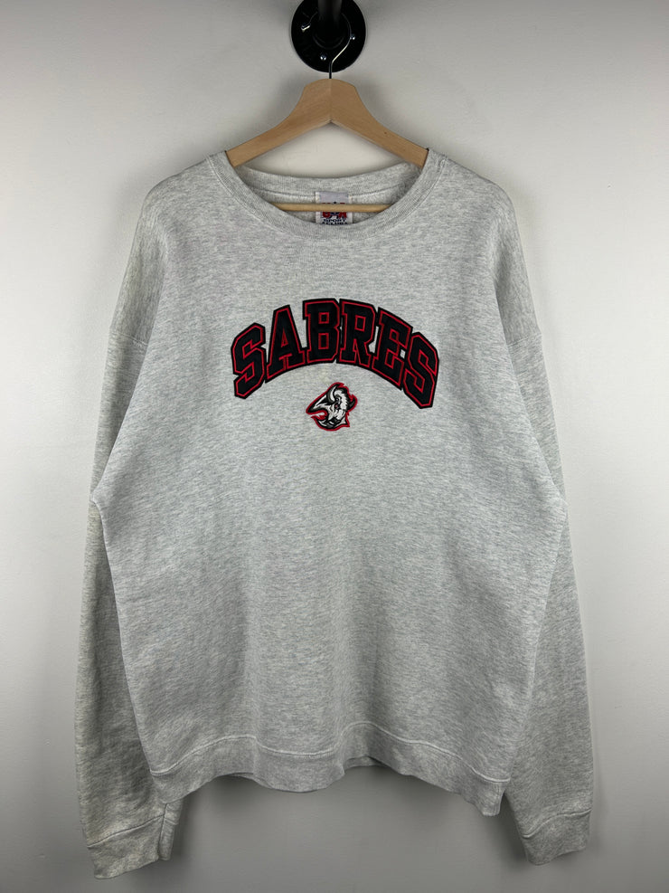 Vintage 90s NHL Buffalo Sabres Embroidered Grey Crewneck