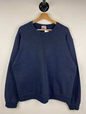 Vintage 90s Nike Tonal Mini Swoosh Navy Crewneck