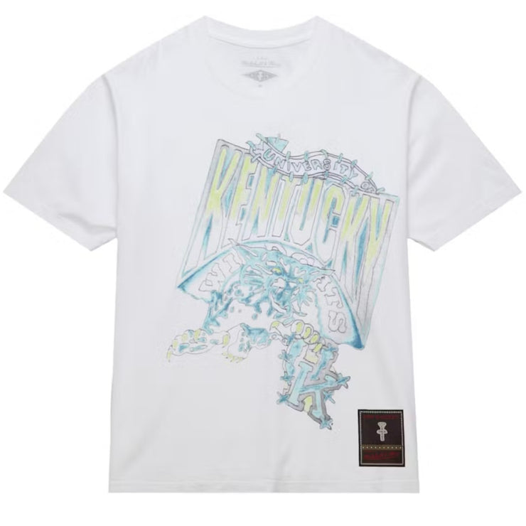 Travis Scott x Mitchell & Ness Kentucky Wildcats Hand-Drawn White Tee