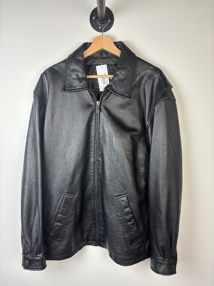 Vintage 90s Wilson Black Leather Cropped Jacket