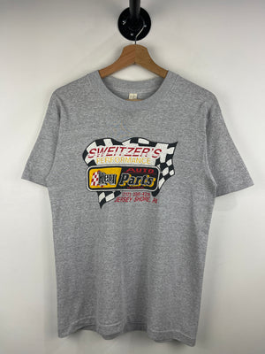 Vintage 80s Key Parts Auto Store Jersey Shore Grey Tee