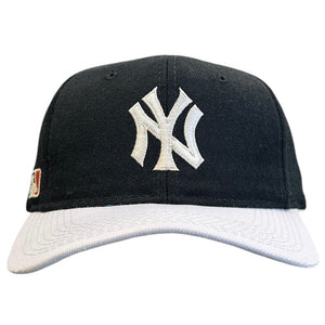 Vintage 90s MLB Sports Specialties New York Yankees Plain Logo Black Wool Blend Snapback Hat