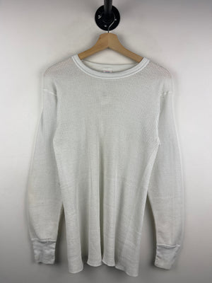 Vintage 80s JE Morgan White Thermal Long Sleeve