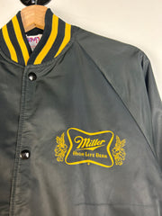 Vintage 80's MVP Miller Beer Black Varsity Jacket