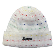 Supreme FW23 Loose Gauge Multi Colour White Beanie